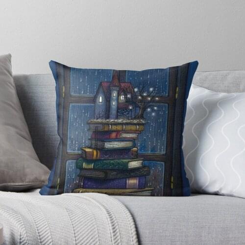 Books castle Throw Pillow Cushion Cover Polyester throw pillows case on sofa home living room car seat decor 45x45cm