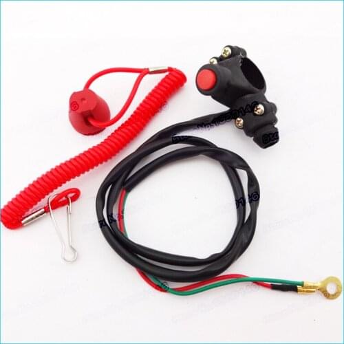 Engine Kill Stop Tether Closed Safety Switch Push Button For Pocket Bike Dirt Bike ATV Quad TRX Mini Moto Motorcycle