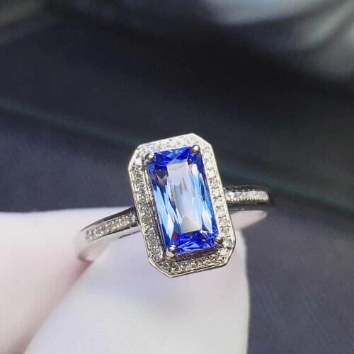 H714 Tanzanite Ring Fine Jewelry Pure 18 K Gold Natural Tanzanite Gemstones 2.03ct Diamonds Female Anniversary Gift Fine Rings