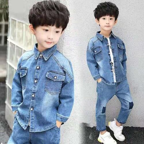 Age For 4 6 8 10 Years Boys Suits Blue Color Children Clothes Sets Jackets Outerwear+Pants 2PcS Kids Boys Casual Clothes Outfits