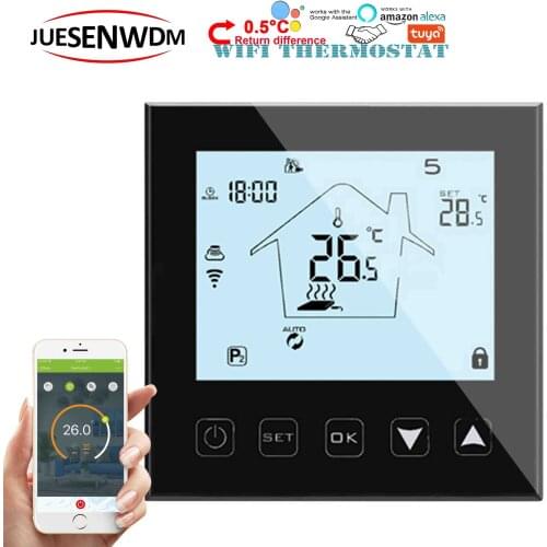 Multifunction 2 in 1 smart home WIFI thermostat Gas Boiler&Dry contact NO/NC for electro floor heating