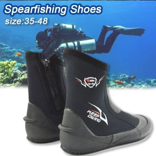 KEEP DIVING 5MM Neoprene Scuba Diving Boots Water Shoes Vulcanization Winter Cold Proof High Upper Warm Fins Spearfishing Shoes