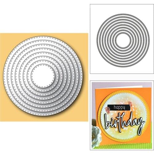 New Nesting Stitched Circle Background 2020 Metal Cutting Dies for DIY Scrapbooking and Card Making Embossing Craft No Stamps