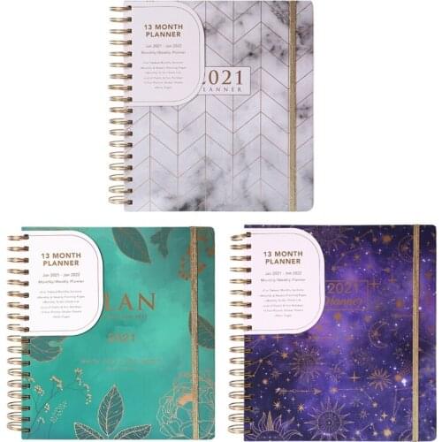 2021 Agenda Planner Organizer B5 Coil Notebook Journal Monthly Weekly Schedule 1XCE