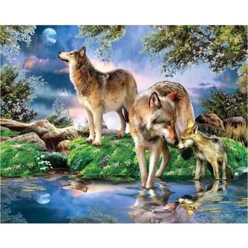 Scenery diamond mosaic painting wolf rhinestone embroidery animals diamond art drawing picture puzzle bear wall paper home decor