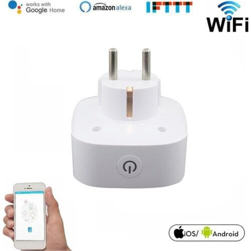 Sockets With Remote Control Wireless Smart WiFi Plug EU 10A Power Socket Outlet Timing Function Work with Alexa Google Home