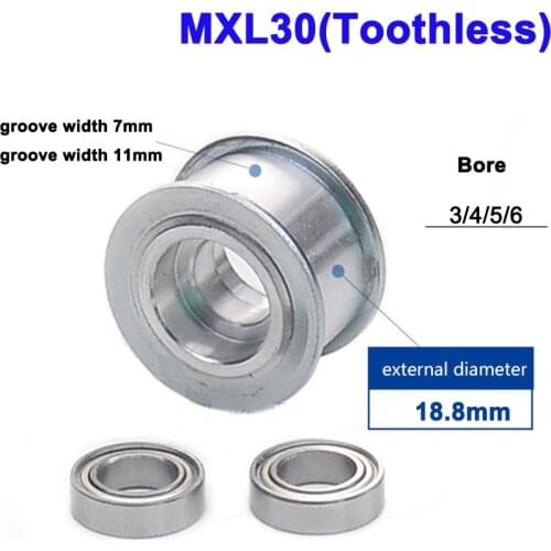 1Pcs MXL 30 Tooth 32 Tooth Idler Timing Pulley Double Side Bearing Synchronous Wheel Width 7mm 11mm Bore 3/4/5/6mm