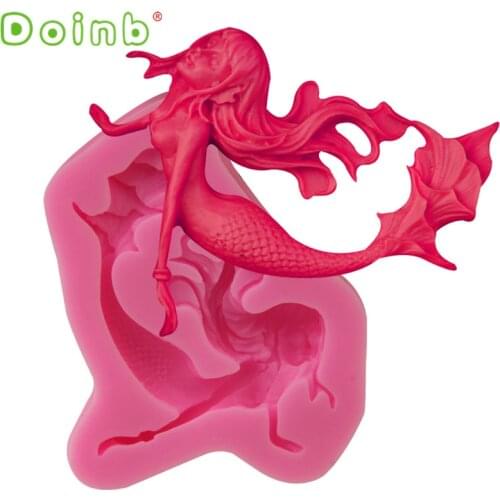 3D Mermaid Design Silicone Mold Chocolate Fondant Cake Decorating Tools Handmade Soap Mould