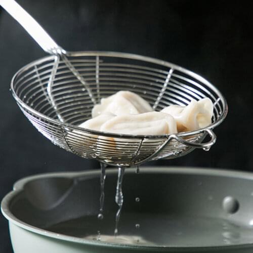 1 Pcs Stainless Steel Strainer Skimmer Spoon Long Handle Wire Skimmer ladle for Kitchen Frying and Cooking