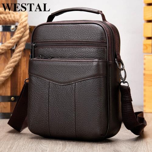 WESTAL Bag men leather Mens handbags satchel bag leather mens shoudler bag messanger bag mens crossbody bags desinger bags