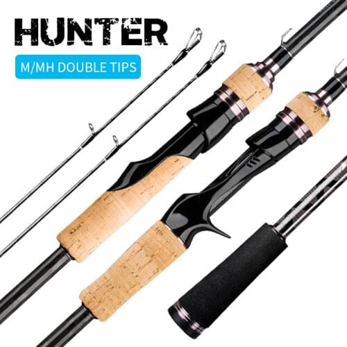 HUNTER Ultralight Lure Fishing Rod 1.8m 2.1m 2.4m Lure WT 5-30g Distance Throwing Rod High Carbon Spinning Casting Rod Lure Rods