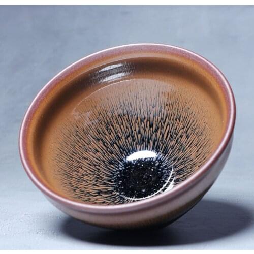 JIANZHAN Vintage Tea Cup Golden Rabbit Fur Ceramic Tea Bowl by Famous Potter Liwang Ye Songs Technology Recreation w/giftbox
