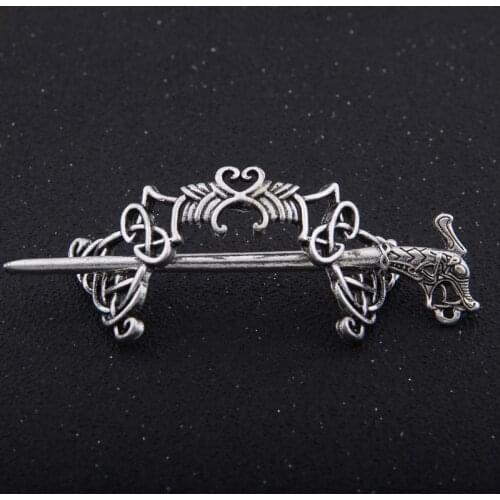Viking Hair Jewelry Large Celtics Knots Crown Hairpins Vintage Style gold and antique silver Hair Clips Hairpins for girl women