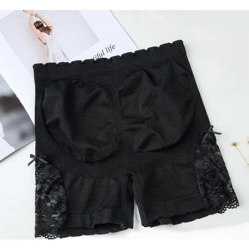 Women Seamless Lace High-waisted Safety Shorts Pants Anti Emptied Chafing Boyshorts Panty Thights for Femme Slimming Underwear