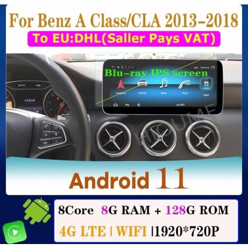 10.25" 8Core 8G+128GB Android 10 Car Multimedia Player for Mercedes Benz A Class W176 CLA C117 X156 2012-2018 Radio GPS Stereo