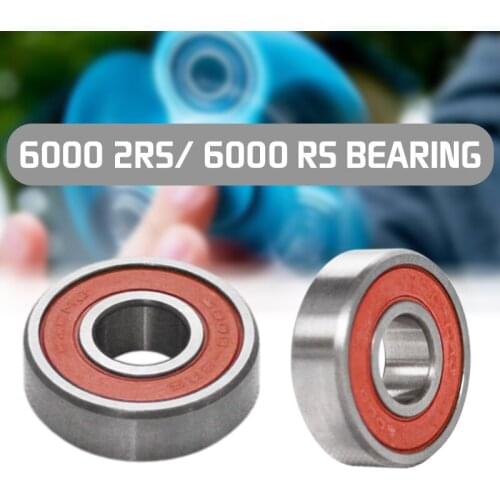 2pc 6000 2RS/6000 RS Ball Bearing 10x26x8mm Red Sealed Rubber Shields Deep Groove Ball Bearing Stainless Steel Sealed Bearing