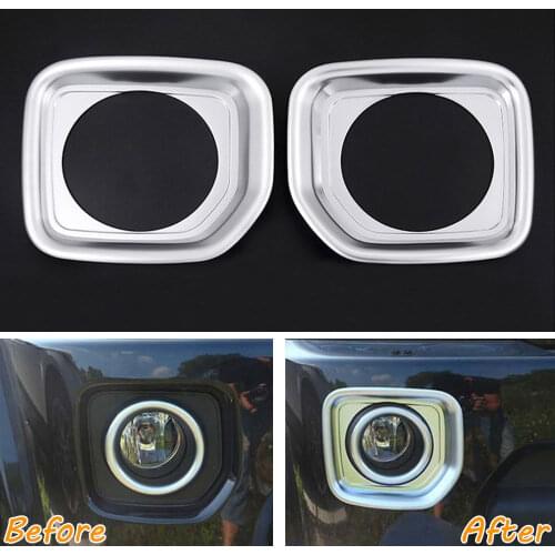 2x Car Outside ABS Chromium Styling Front Fog Light Lamp Cover Frame Trim Decal For 2014-2016 Land Rover Discovery 4 Car Styling