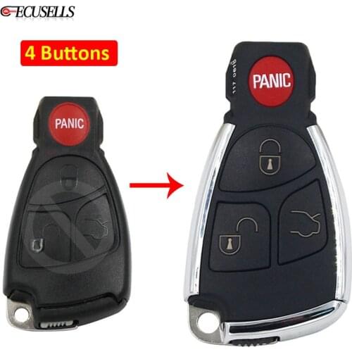 3+1/4 Button Modified Remote Key Shell Case Smart Car Key Housing for Mercedes-Benz C230 CL500 E320 S430 S500 SL500 Bright Side