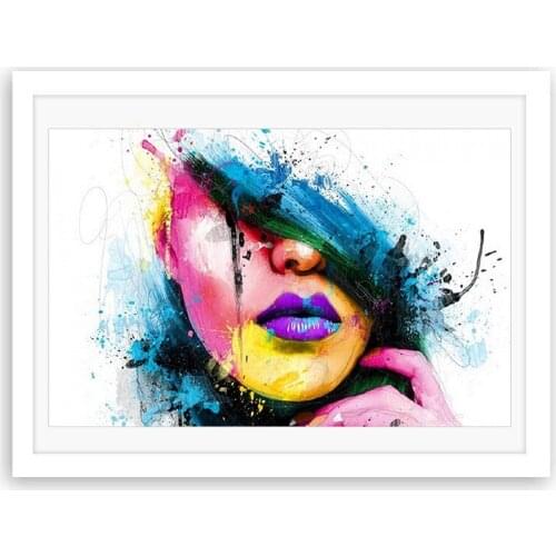 3 Size Fashion Wall Art Canvas Painting Modern Sexy Women Face Picture Figures Oil Painting On Canvas Abstract For Home Decor