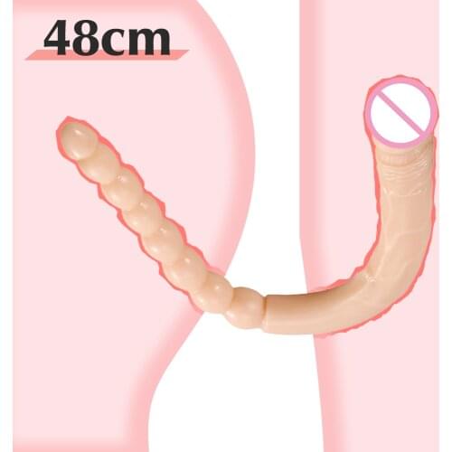 48cm Super Long Anal Plug Simulation Penis Anal Beads Dildo G-Spot Vaginal Stimulator Prostate Massager Butt Plug Adult Products