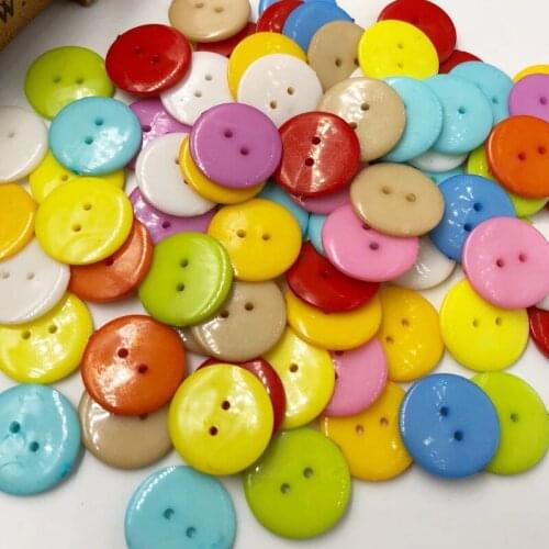 Free Shipping 100 Pcs 2 Holes Round Plastic Sewing Buttons Mixed Color Scrapbooking 20mm PT278