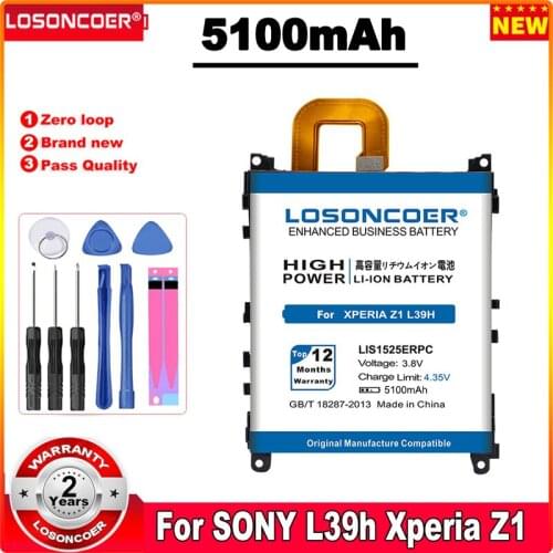 5100mAh LIS1525ERPC Phone For Sony Xperia Z1 Battery L39H C6902 C6903 L39T L39U C6916 SO-01F C6943 L39 Mobile Phone Battery