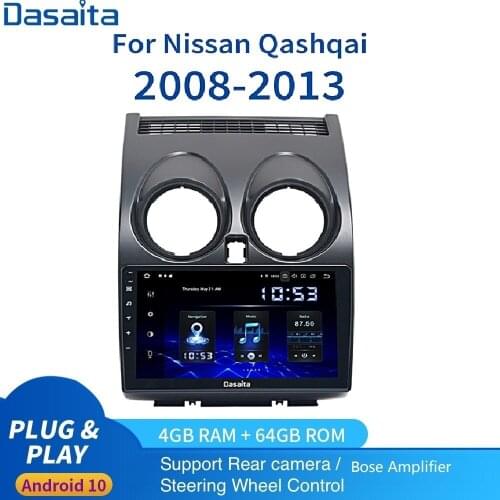 Dasaita for Nissan Qashqai Multimedia j10 j11 2008 2009 2010 2011 2012 2013 PX6 9" 1din Android Car Autoradio SWC Camera Bose