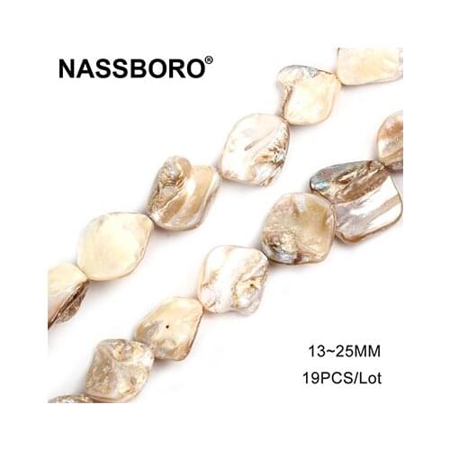 Beige Freeform Irregular Shape Shell Beads Nautral Stone Beads for Jewelry Making DIY Bracelet Necklace Perles Wholesale Gift
