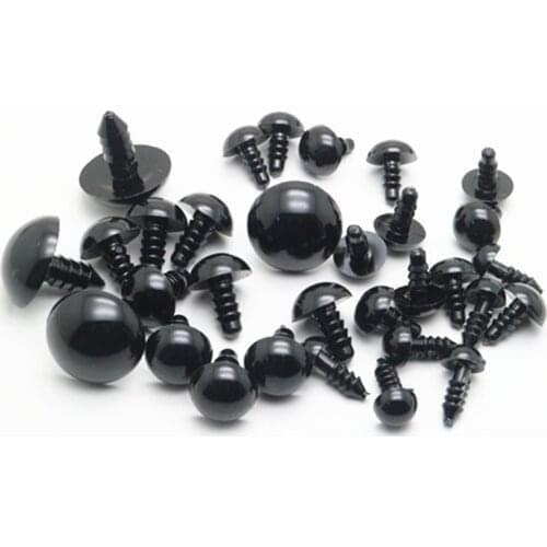 Hot 10pcs Plastic Black Toy Eyes Beads Screws and washers Black Plastic Safety Eyes Beads For DIY Toy Dolls