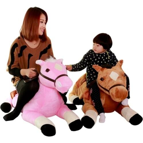 Dorimytrader Quality Cute Simulation Animal Horse Plush Toy Kids Ride Doll for Children Gift 130cm 51inch