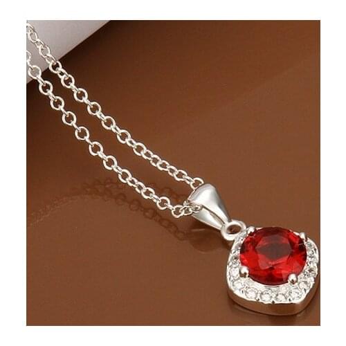 Hot Sale!!Free Shipping 925 Silver Necklace,Fashion Sterling Silver Jewelry Fashion Crystal Necklace SMTN464