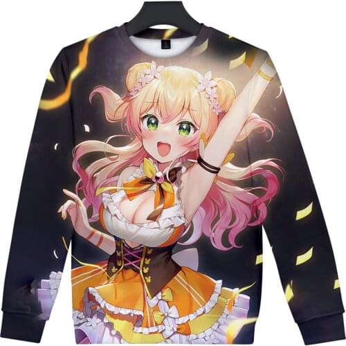 HOLOLIVE VTuber Momosuzu Nene 3D print autumn winter Holiday passionate style Men/Women casual Kawaii Style Round sweatshirt