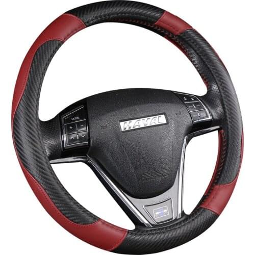 PU Leather+Carbon Fiber Steering Wheel Cover Car-styling for Great Wall Haval Hover H1 H3 H6 H2 H5 C50 C30 Auto Accesorioss