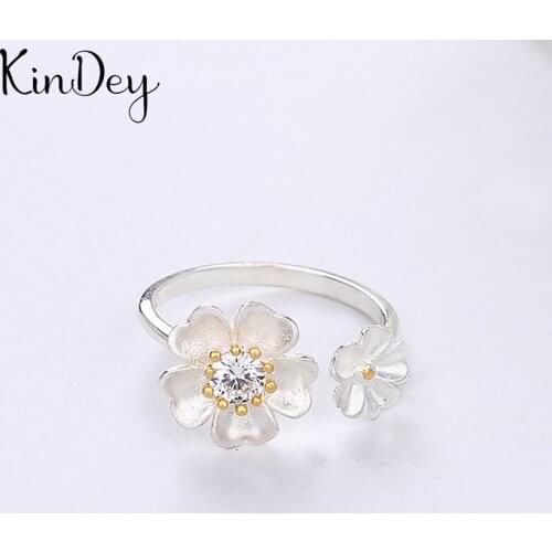 Kindey Bohemian Silver Color Flowers Rings For Women Men Engagement Rings Girls Party Gifts Wedding Jewelry