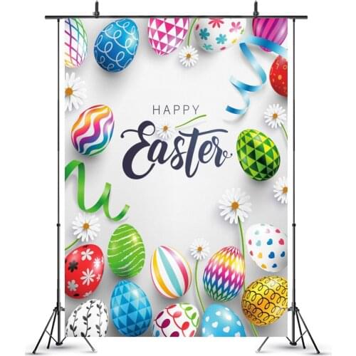 Colorful Printing Eggs Easter Photography Background Celebration Newborn Holiday Photo Booth Studio Decor