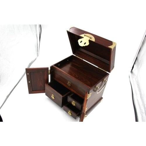 Laos red wood jewelry box suitcase Plain official wedding gift gifts high-grade mahogany box collections