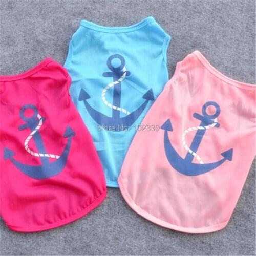 Summer Pet Dog Shirt Clothes Cute Lovely Anchors printing Vest Shirts T Shirt Clothing for Dogs Cats Pet Products