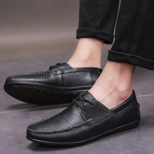 For shoe fashion leisure wear masculino hombre 2020 on para spring man sports sport leather black hot slip sapatos breathable