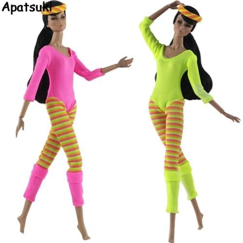 Fashion Outfits For Barbie Doll Jumpsuit Sport Yoga Clothes 1/6 Dollhouse Accessories Christmas Gift Kid Child Toys