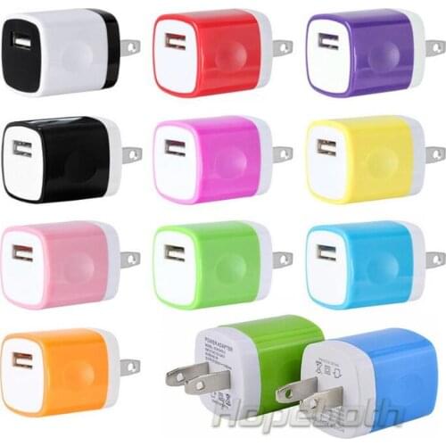 US Wall Charger 5V 1A Colorful NOKOKO Power Adapter Plug For iphone 7 8 x 11 for Samsung Lg android phone pc