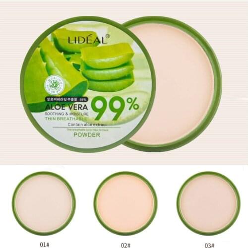 Face Makeup Natural Aloe Vera Powder Foundation Matte Moisturizing Smooth Pressed Powder Foundation Concealer Pores Cover Powder