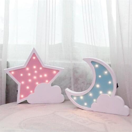 Flaky Clouds Stars Moon Night Light Lovely Baby Lamp Toys Nordic Cartoon lamp Home Decoration Childrens INS Photographic Props