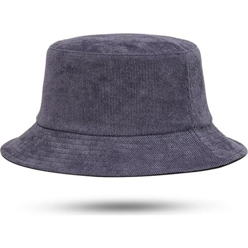 Bucket Hat Panama Men Women Reversible Wide Brim Winter Autumn Corduroy Sun Summer Beach Holiday Outdoor Accessory Teenagers