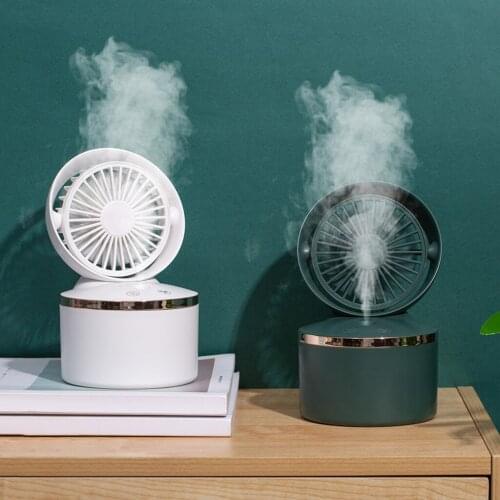 280ml Portable Travel Quiet USB Air Humidifier Summer Table Cooling Fan Humidify Air Conditioner Cool Mist Rechargeable