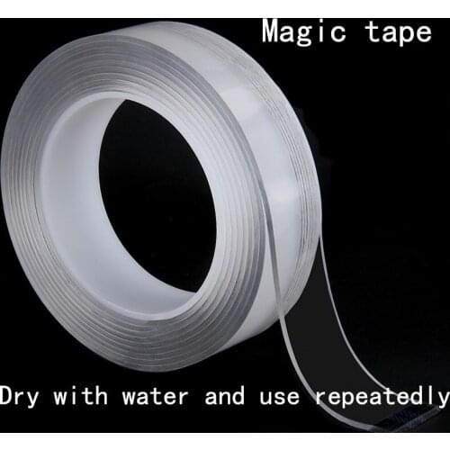 Transparent Double Sided Tape Multifunctional Traceless Anti-Slip Washable Universal Adhesive Tape Nano Tapes 3m/5m