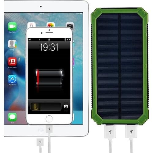 Powerbank PowerGreen Solar Charger 15000mAh External Battery Pack with LED for Mobile Phones