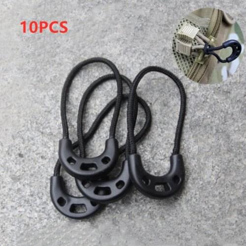 10Pcs EDC Multi Zipper Longer Tail Rope Anti-theft Zipper Puller Cord Rope Ends Lock Zip Clip Buckle For Clothing Accessories