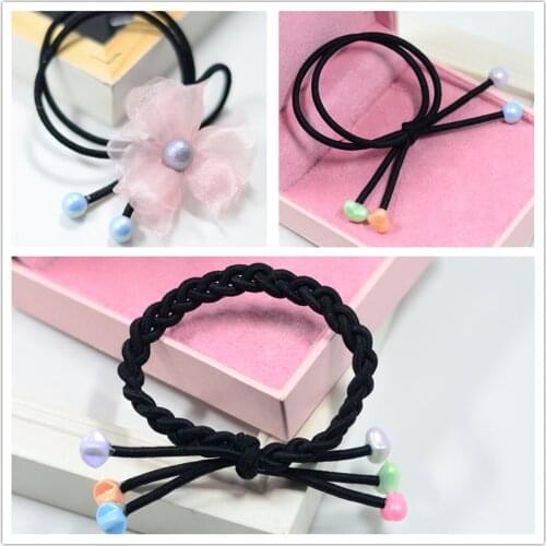 100 Pieces Mixed Shapes Hair Tie Hair Rope Band End Finishing Bead DIY Hair Jewelry Hair Acceessories