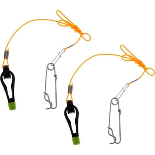 2pcs Mini Power Grip Plus Release Clip Downrigger with Leader Long Snap For Downrigger Outrigger Boat Kite Planer Boards Fishing