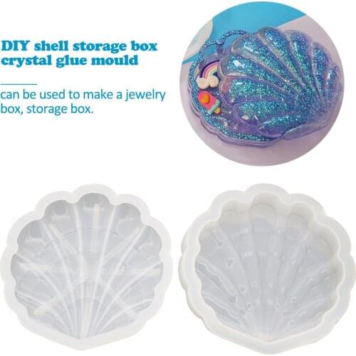 2020 DIY Crafts Making Crystal Epoxy Resin Mold Shell Shape Table Top Storage Box Desktop Decoration Silicone Molds For Resin